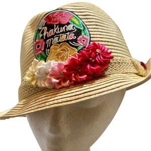 "Hakuna Matata" Floral Summer Fedora Sun Hat